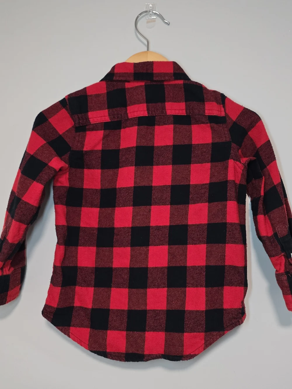 GAP Red and Black Buffalo Plaid Button-Down Shirt 3 Toddler.